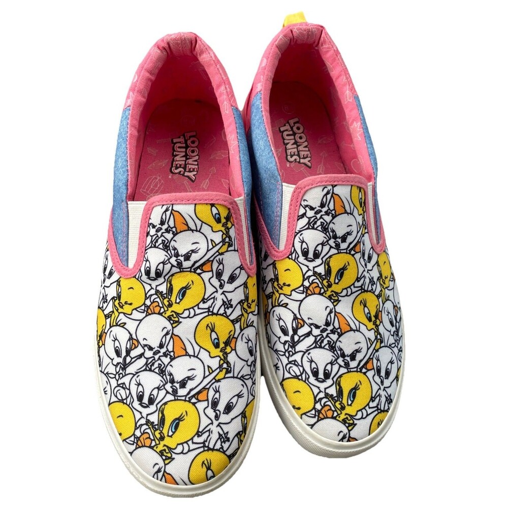 Ground Up Women's US 8.5 - Looney Tunes Tweety Bird Slip-On Sneakers Shoes